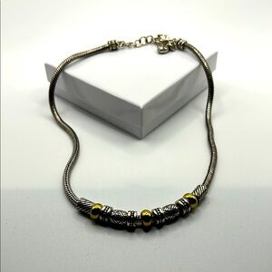 Brighton rope necklace gold tone silver tone beads casual boho minimalist